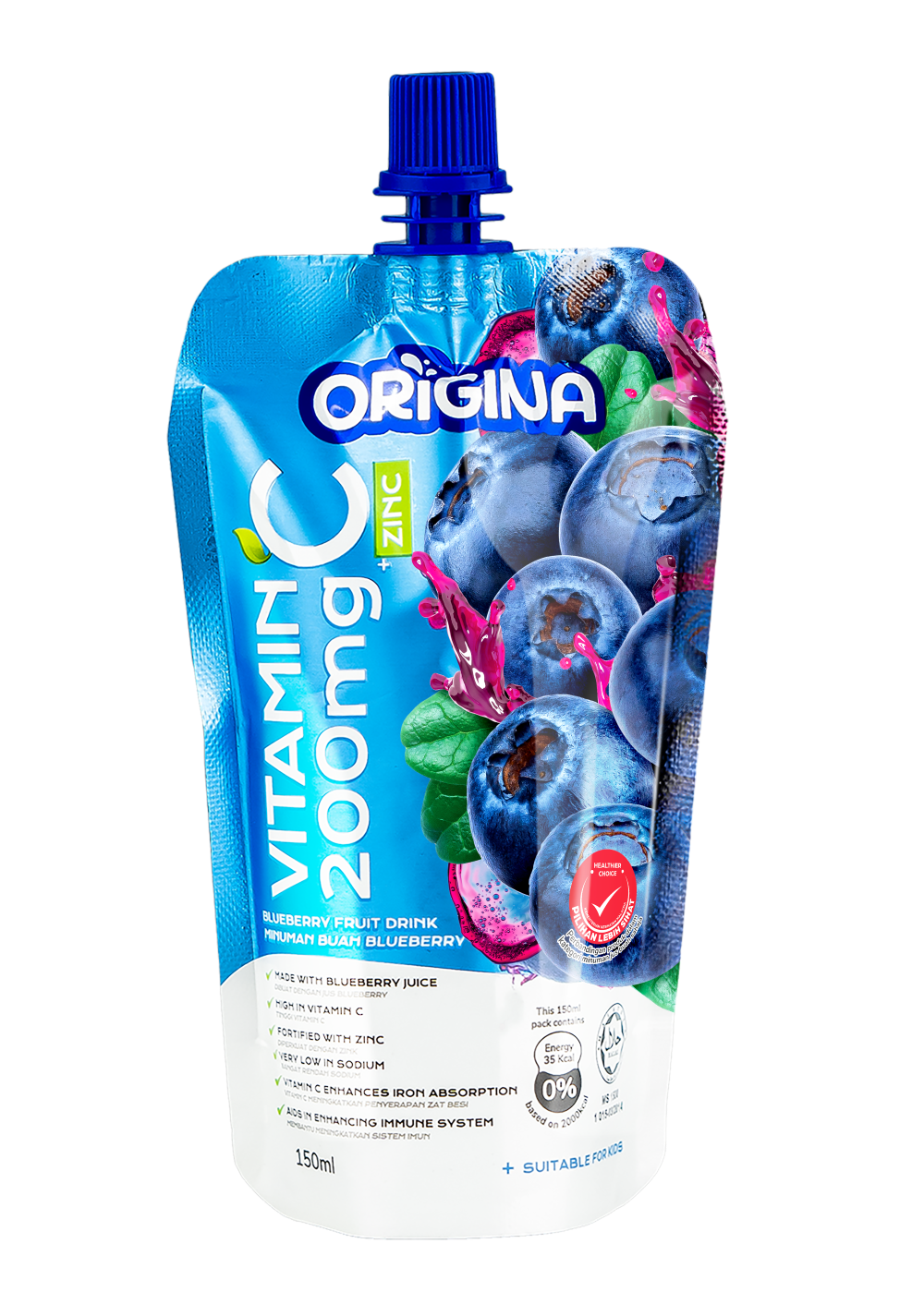 ORIGINA Vitamin C 200mg + ZINC – BLUEBERRY
