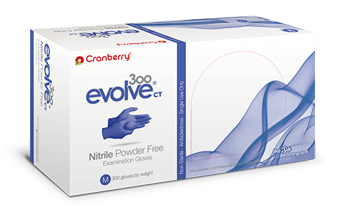 Cranberry Evolve CT Nitrile Power Free Examination Gloves, 300Pcs Per Box